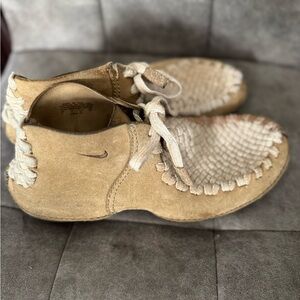 Rare Nike Considered ACG Beige Ankle Boots with Woven Design